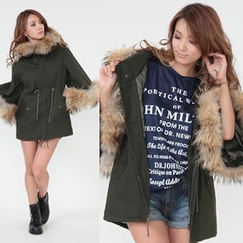 【美品】ラクーンボリュームファーモッズコート Amazon | 驚きのボリュームラクーンファーつきモッズコート yimo00441